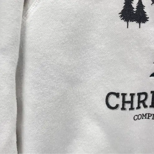Imperfect Farm Fresh Christmas Trees Graphic Sweatshirt cotton blend sz medium White