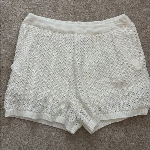 Vintage Havana White Open Crochet Shorts