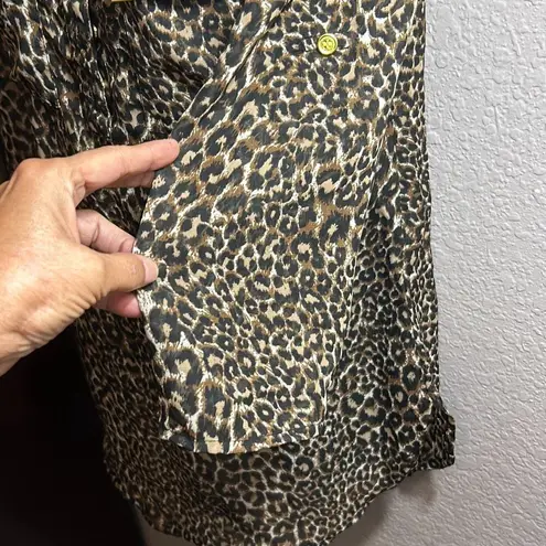 Wishful park #353  sheer animal printed adjustable sleeve top size small