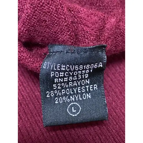 Cyrus Women's Red Long Sleeve Crew Neck Knit Tunic Sweatshirt Sweater Top Size L