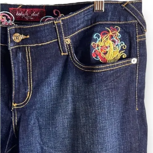 Baby Phat Jean Shorts, Embroidered, Jr.’s Size 13, Bermuda Length, Mid-High Rise
