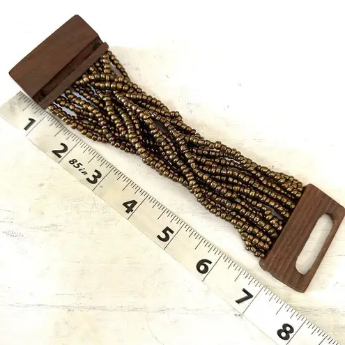 The Beaded Soul gold seed bead multi strand bracelet