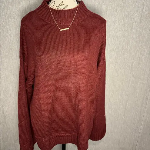 Elegant Maroon Oversized Sweater Size Medium Red