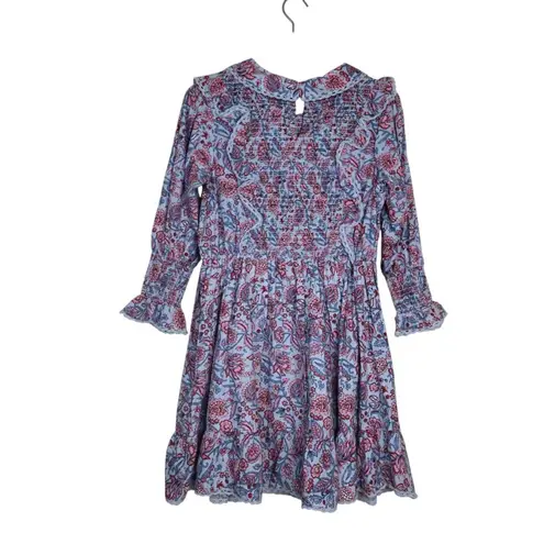 dra Womens M Nomi Puff Sleeve Smocked Dress NEW Blue Size M
