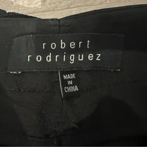 Robert Rodriguez Black Cropped Pants Luxe Ribbon Belt Career Office Size 8