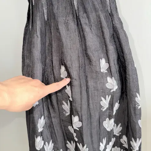 Anthropologie Lapis Maxi Skirt/Dress Boho Gray Smocked Fairy Grunge Whimsigoth Size undefined