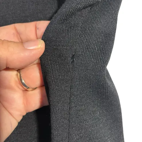 Petite Sophisticate Long Sleeve Collared Black Midi Dress Gold Tassel Sz Small