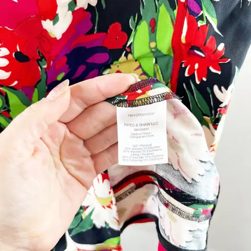 Veronica Beard Saffron Strapless Corset Knee Length Midi Floral Dress Red 2