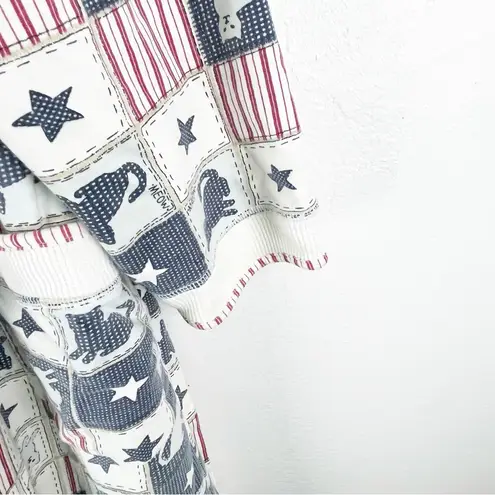 CAROLE HOCHMAN Cat Lover Graphic Belted Waist Long Sleeve 100% Cotton Robe Small