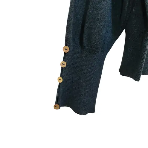 Molly Bracken Navy Blue Casual Long Sleeve Pullover Mock Neck Sweater Large