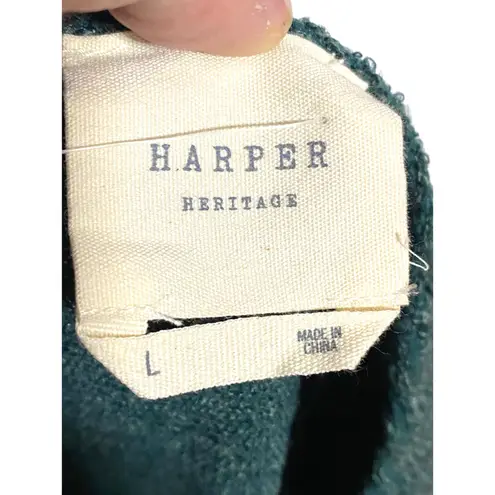 Francescas Harper Heritage Green Sweater Dress L Surplice Open Back Bow Boho NWT Size L