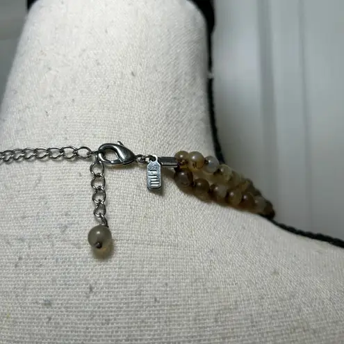 J. Jill Multi Strand Stone Necklace & Earrings Set Earth Tones Tigers Eye Jasper Brown