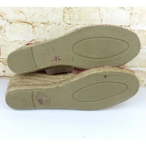 Toni Pons Wedge Espadrilles Sandal Women 42, 11 Red Embroidered Floral Wool Boho