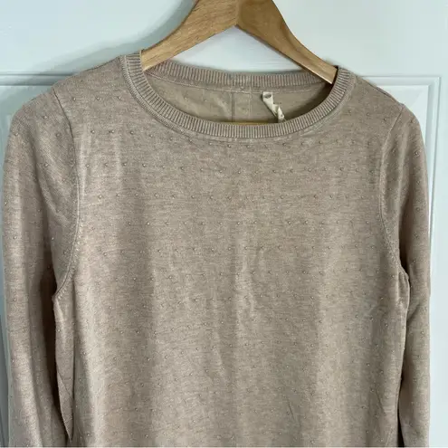 Teeberry & Weave Women's Beige Crew Neck Sweater Size Medium Stitch fix Tan