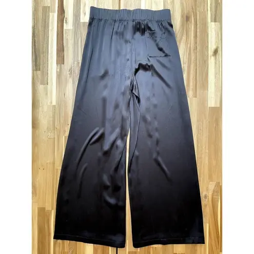 Lafayette 148 Silk Drawstring Wide Leg Pants Black Size M