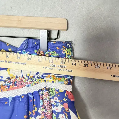 Shoshanna Dress Floral Blue Strapless Lined Cotton Silk Blend Mini Dress Women 2