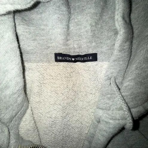 Brandy Melville  Gray Crystal Cropped Hoodie