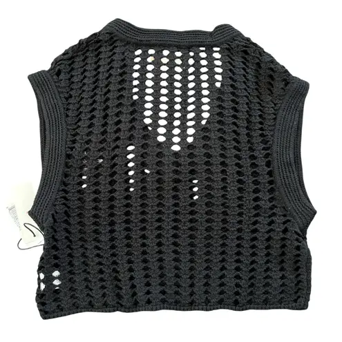 HONOR THE GIFT Open Knit Sweater Vest Black Sz M Streetwear Academia Preppy NWT Size M