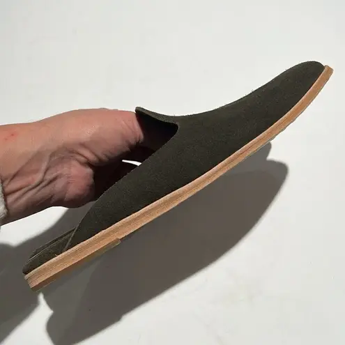 Pedro Garcia Womens Suede Loafer Mule shoes sz 37/7. B64 Green