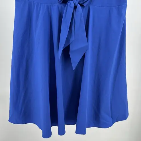 Daniel Cremieux Blue Sheath tie front Dress Crew Neck Sleeveless 12 knee length - Image 7