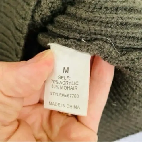 Elodie Gray Lace Up Sweater Soft Mohair Dark Minimalist Neutral Boho