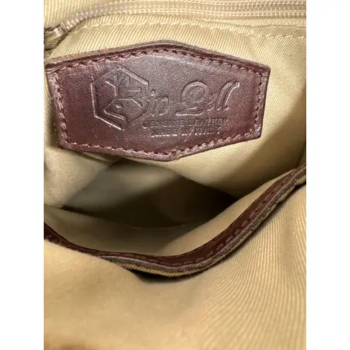 Y2K Lip Pell Italy Brown Genuine Leather Crossbody Bag Messenger Style