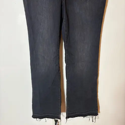 Judy Blue Slim Bootcut Jeans Faded Washed Black Distressed Hem Size 13/31