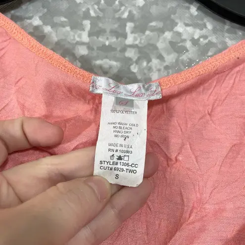 Lux Pink Asymmetrical Hem Beaded Sleeveless Top