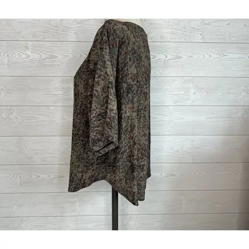 Unbranded gray/brown casual dolman sleeve top Size large Brown