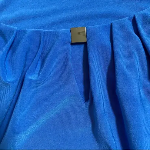 Kasper Work Business Top Sleeveless Blouse Blue Decorative Accent Size Small