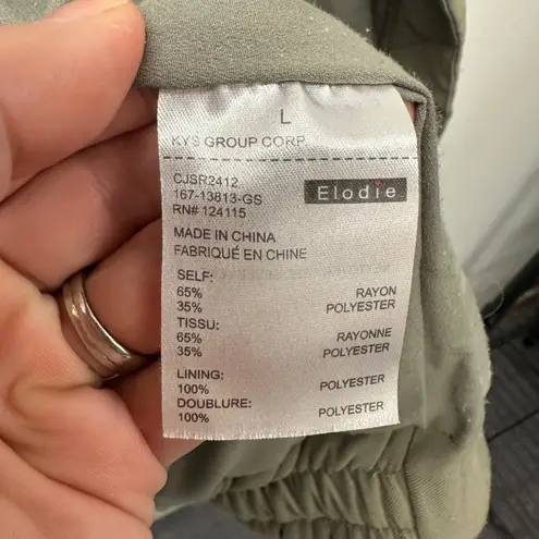 Elodie  The Label Womens Dolman Quilted Bomber Jacket Khaki Green L