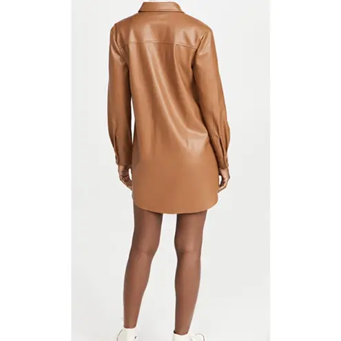 BB Dakota by Steve Madden Faux Leather Shirtdress Caramel Medium