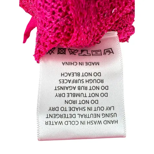 White Fox Boutique White Fox Hot Pink Sequin Knit Mini Dress Starfish Beaded Embellished Resort M