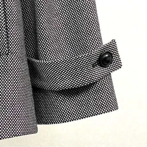 Talbots  White Black Long Sleeve Button Down Blazer Jacket Size 8