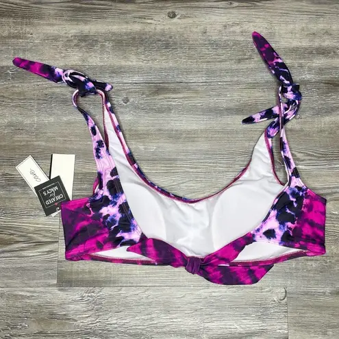 The Cove Salt + Women's Fuchsia How Do You Zoo Tie-Dye Bikini Swim Top sz Junior’s L