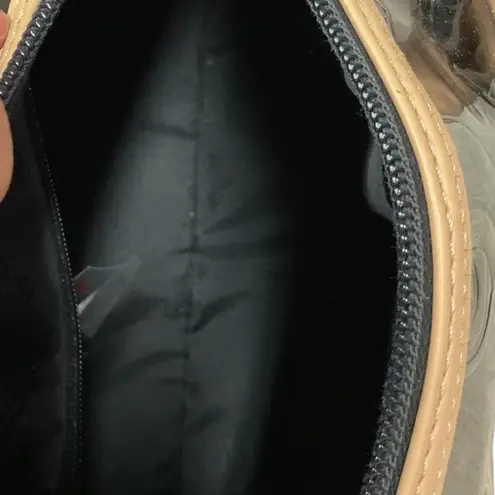 Braccialini Women's Glossy Classic Top Handle Handbag Black Beige One Size