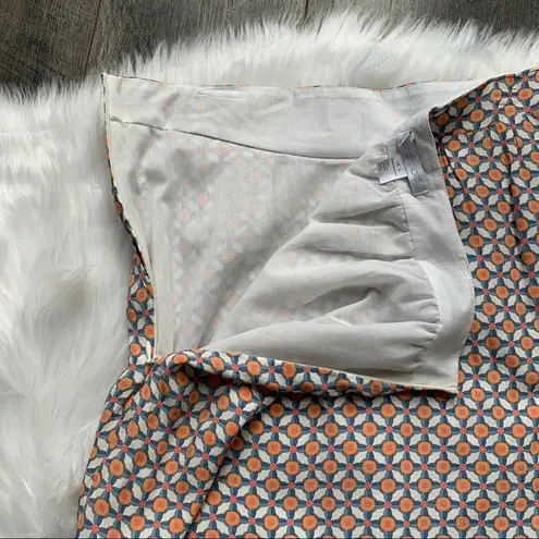 Promod French Designer Skirt Orange White Size 6 Orange