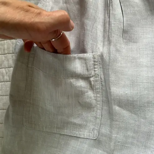 Poetry light grey Pull-On elastic waist Wide tapered Leg Linen pants 18/20”