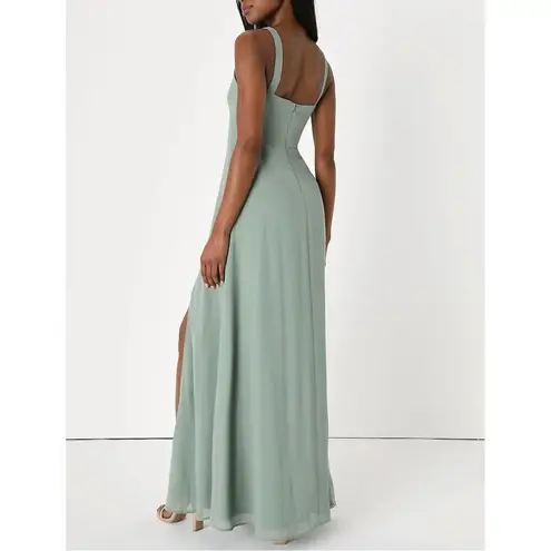 NWT Lulus Women's Remarkable Arrival Sage Brush Sleeveless Maxi Dress Size S Green