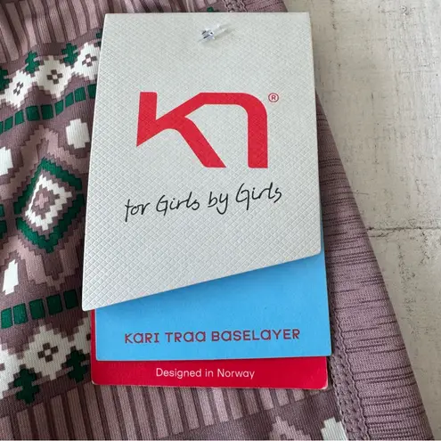 Kari Traa Lune Pant NWT size XS in Taupe Baselayer Printed Leggings White