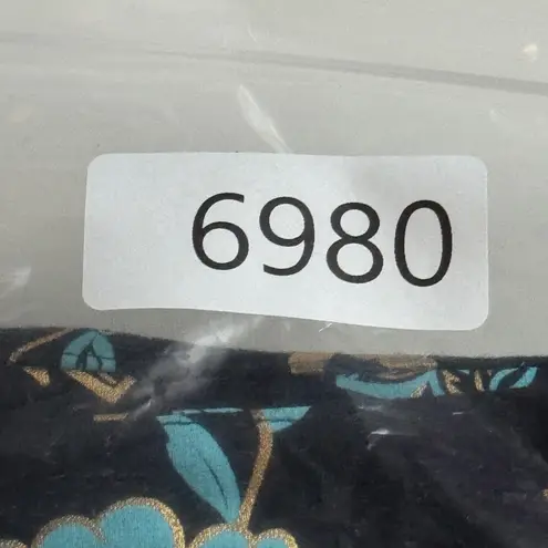 Soft Surroundings Chinoiserie Pants Women Medium Pull On Black Blue Floral Party