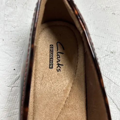 Clarks  Collection Womens Tortoiseshell Patent Ballet Flats Shoes Size 7M