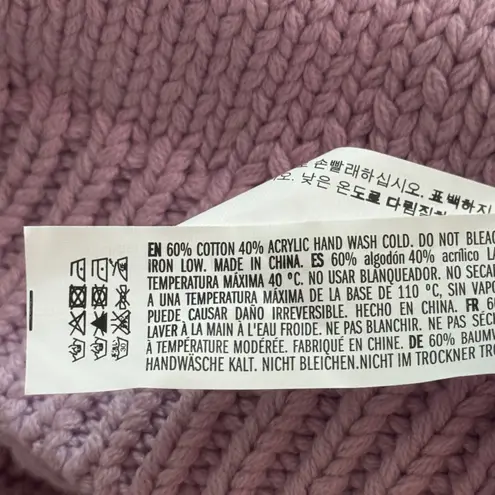 English Factory Lilac Pom Pom Puff Sleeve Sweater Women M Textured Popcorn Knit