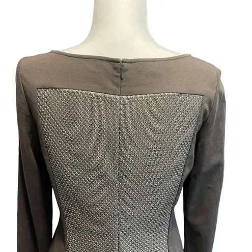 Lafayette 148 New York Long Sleeve Cotton Army Green Honeycomb Dress Size Small