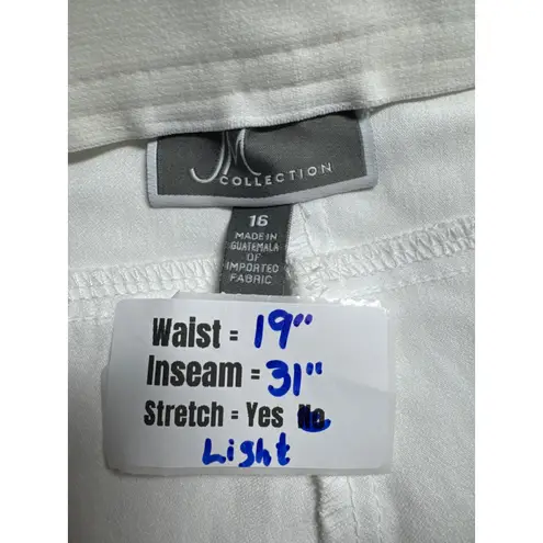 JM Collection J Collection White Capri Pants Stretch Casual Comfort Size 16