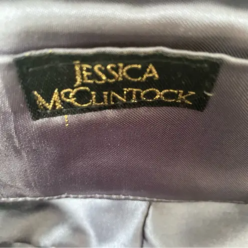 Jessica McClintock Evening Small Bag. Gun Metal Gray Satin Finish