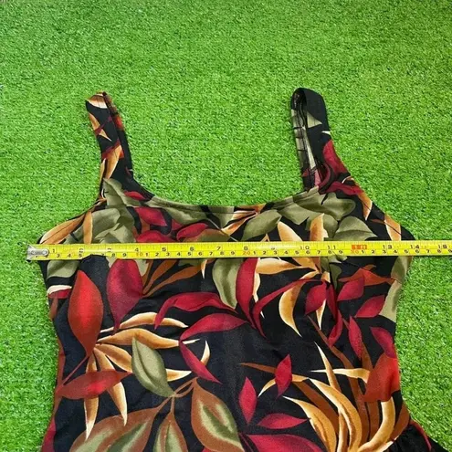 Jantzen Vintage 90s Women's 10 Swimsuit One Piece Floral Skirt Beach Vacation