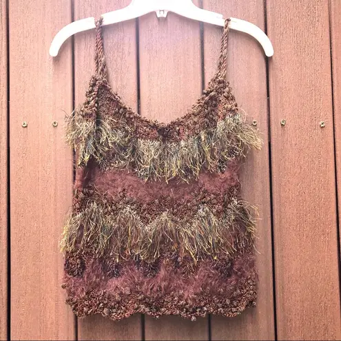 Handknit 🧶 fringe tank top sweater Size undefined