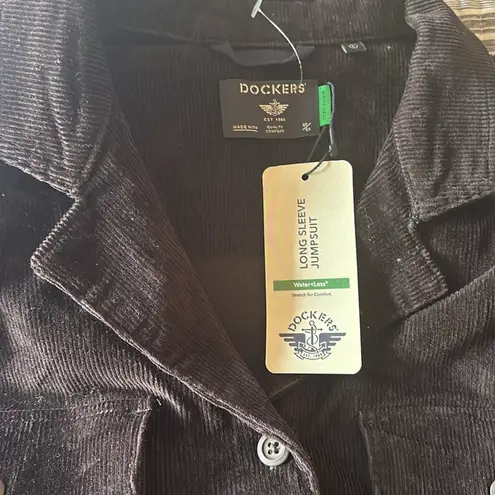 Dockers NWT LONG SLEEVE CORDUROY Jumpsuit Black