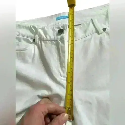 J. McLaughlin White Denim Straight Cropped Cotton/Spandex Pants Size 8